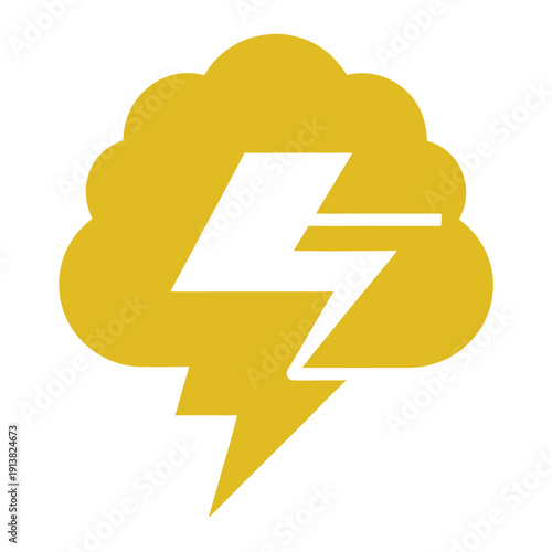 Creative Brain Flash Storm Logo Vector Icon