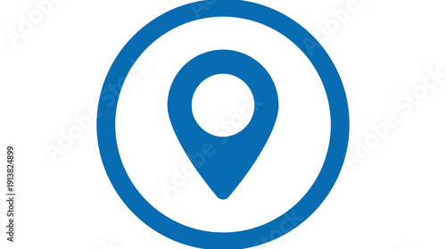A Simple Blue Circular Location Pin Icon for Navigation and Mapping Applications