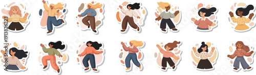 Happy Diverse Women Collection Celebrating International Women's Day Empowerment and Sisterhood Character Set