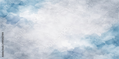 Blue sky with fluffy white clouds background