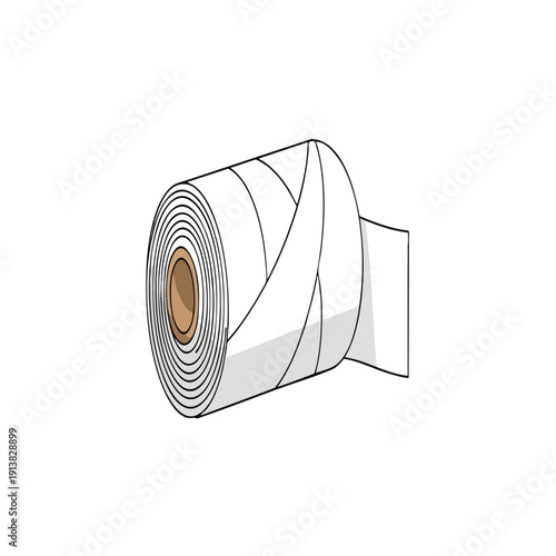 Roll of White Fabric or Textile Material for Sewing Crafting and Interior Design Projects