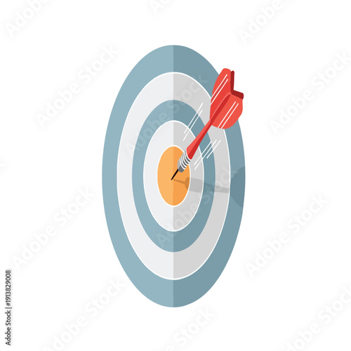 Close up of a target with an arrow hitting the bullseye symbolizing precision and achievement