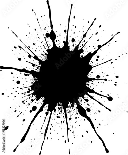 Elegant Minimal Ink Blob Isolated on White Background