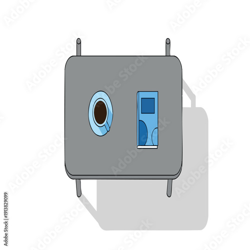 Electrical Outlet and Switch on a Wall Panel for Power Supply and Control