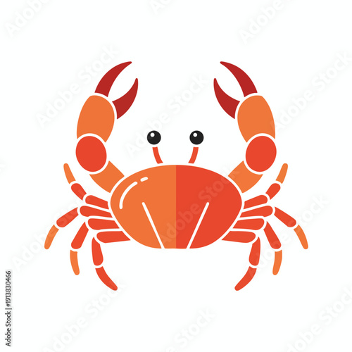 Vibrant Cartoon Style Red Crab Illustration for Seafood Marine Life and Ocean Theme Designs