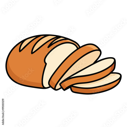Sliced Loaf of Bread Illustration