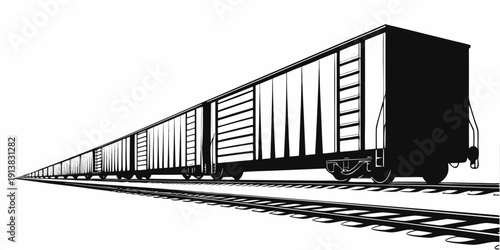 A long freight train with numerous cargo containers traveling on railway tracks