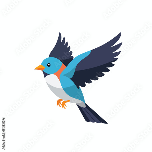 Vibrant Bird in Mid Flight