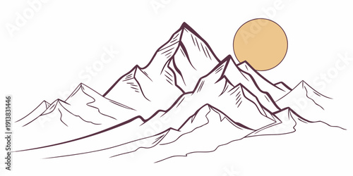 Majestic mountains with a radiant sun rising over the peaks