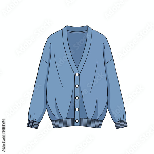 Blue Cardigan Illustration