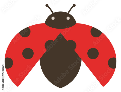かわいいテントウムシのベクターイラスト