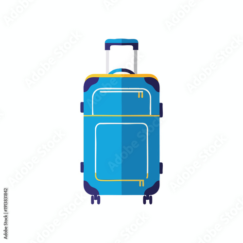 Bright Blue Suitcase with Wheels and Handle