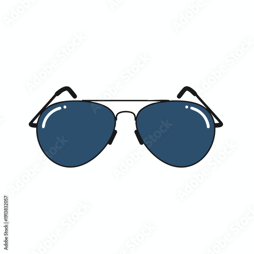 Illustration of blue aviator sunglasses for fashion and style