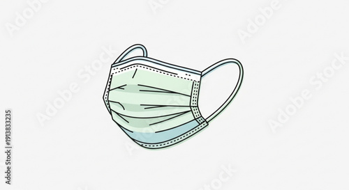 Medical Face Mask Isolated on White Background