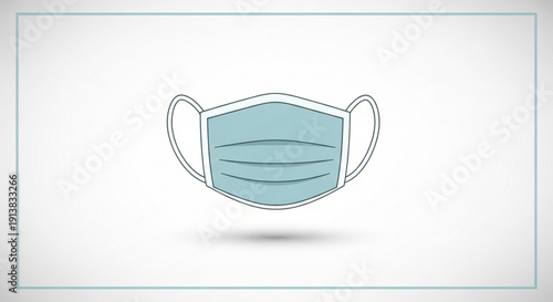 Blue Medical Face Mask Isolated on White Background