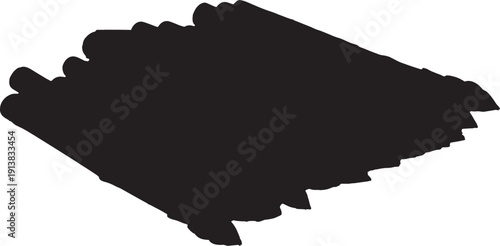 Silhouette of a black brush stroke on a white background