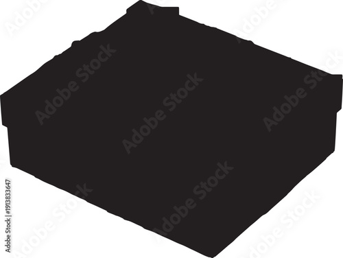 Black silhouette of a rectangular object with a small protrusion