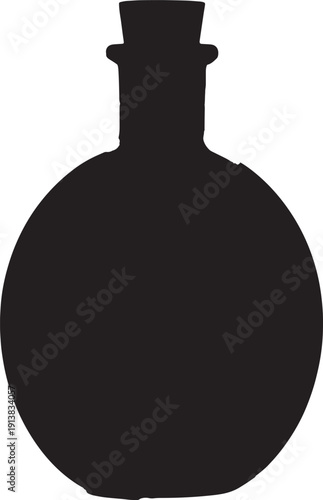 Silhouette of a round flask with a stopper
