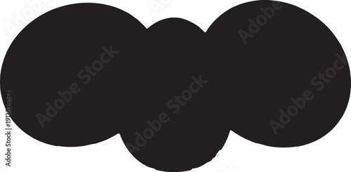 Silhouette of three overlapping circles in black