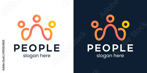 Creative community logo design. People family together human unity logo and team work design graphic vector illustration. Symbol, icon, creative.