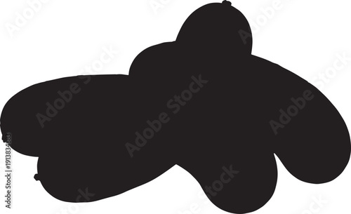Silhouette of a black poodle dog on a white background