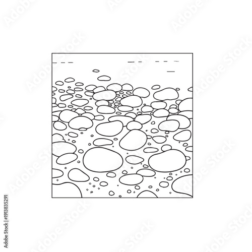 River Stones Line Drawing