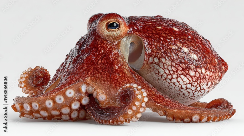 Fototapeta premium full body image of an octopus calamari on a white background