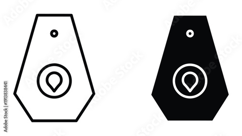 Black and white GPS location trackers with map pin icons