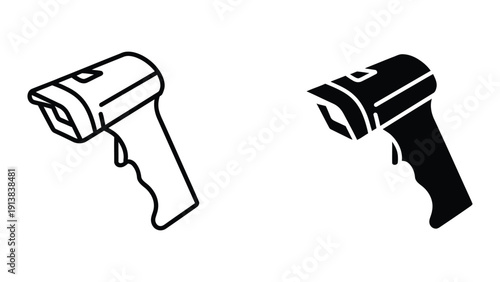 Barcode scanner graphic illustration on white background