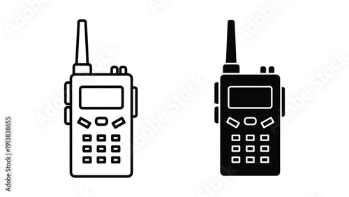 Handheld two-way radio communication devices illustration