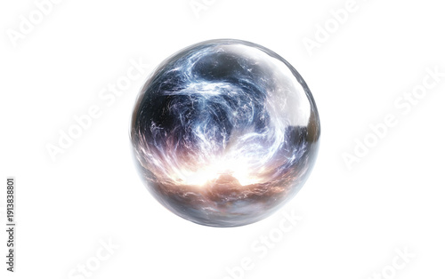 Enchanted Crystal Ball with Floating Stormy Aura