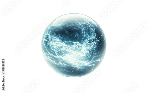 Ethereal Crystal Ball Floating Showing Stormy Weather