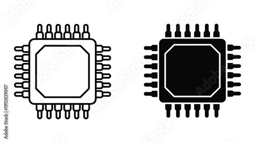 Microchip or integrated circuit graphic illustration