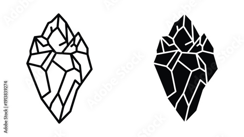 Black and white diamond graphic illustration