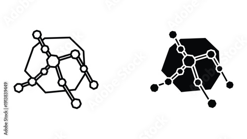 Molecular structure diagrams on white background