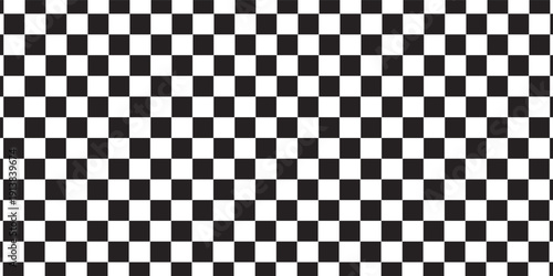 Distorted checkered pattern black and white background design - wavy effect illusion modern vector
