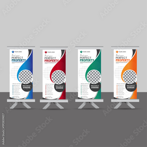real estate  roll up banner design template