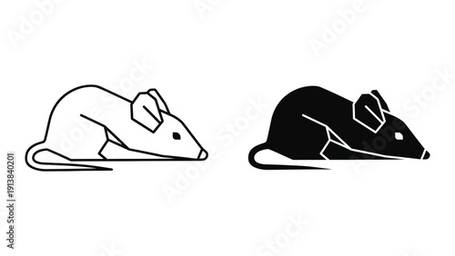 Black and white illustration of two mice side by side