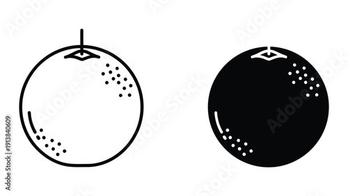 Black and white oranges with dotted texture