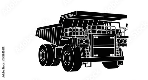 Heavy Duty Mining Dump Truck Illustration.