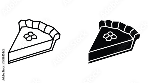 Black and white illustration of two slices of pie