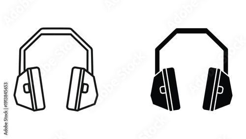 Headphones icon set