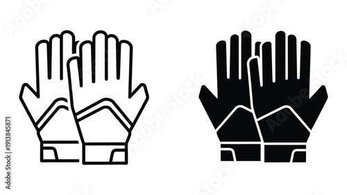 Black and white gloves