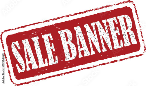 Vibrant red sale banner with white text on clean white background