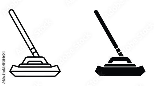 Broom icons in black and white