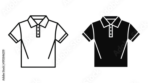 Black and white polo shirt illustrations