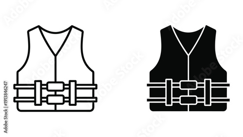 Black and white illustration of a weightlifting vest