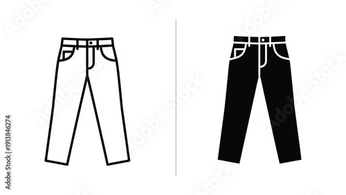 Illustration of black and white trousers