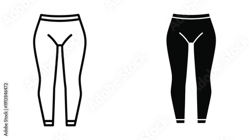 Illustration of White and Black Leggings
