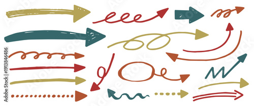 強調に便利な手描き矢印素材